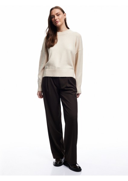 Uzun Kollu Bisiklet Yaka Triko Basic Kazak