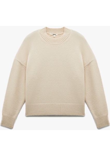 Uzun Kollu Bisiklet Yaka Triko Basic Kazak modelleri