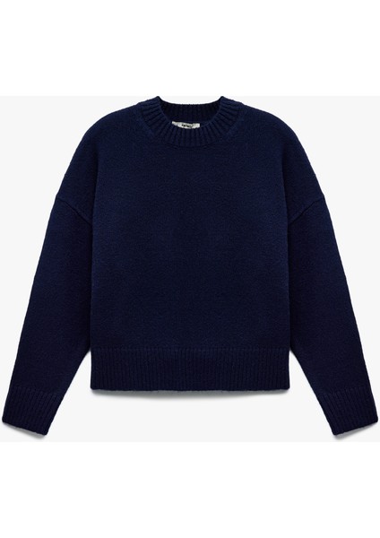 Uzun Kollu Bisiklet Yaka Triko Basic Kazak modelleri