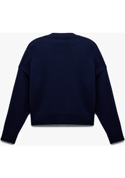 Uzun Kollu Bisiklet Yaka Triko Basic Kazak fırsatları