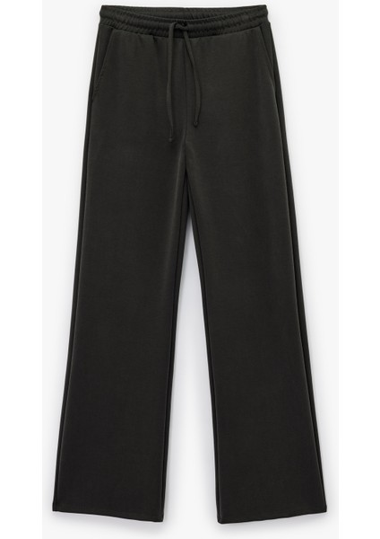 Yüksek Bel Geniş Paça Spor Eşofman Altı