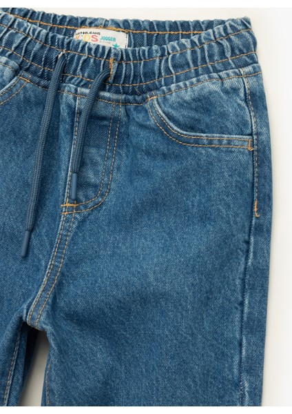 Pamuklu Beli Bağcıklı Rahat Kalıp Cep Detaylı Jogger Jean Pantolon modelleri