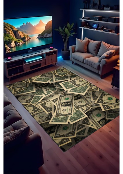 Makinede Yıkanabilir Dijital Baskı Dolar Desenli Gamer Halısı Kaymaz Taban Çocuk Halısı ve Yolluk fiyatları