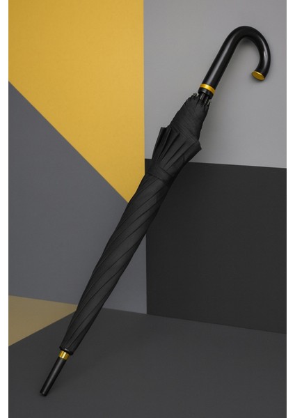 Kaliteli Siyah Black Bastonlu Kırılmaz Umbrella Premium Protokol Şemsiye