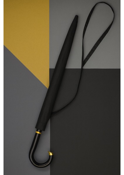 Kaliteli Siyah Black Bastonlu Kırılmaz Umbrella Premium Protokol Şemsiye