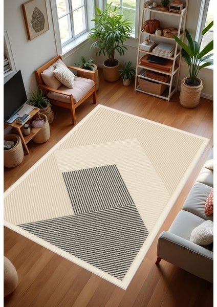 Makinede Yıkanabilir Geometrik Desen Kaymaz Taban Leke Tutmaz Mutfak Halısı Salon Halısı ve Yolluk