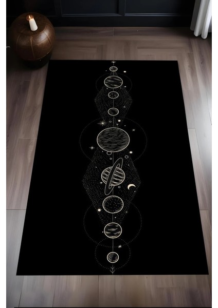 Makinede Yıkanabilir Astronomi Desen Kaymaz Taban Leke Tutmaz Salon Halısı Genç Halısı Çocuk Halısı modelleri