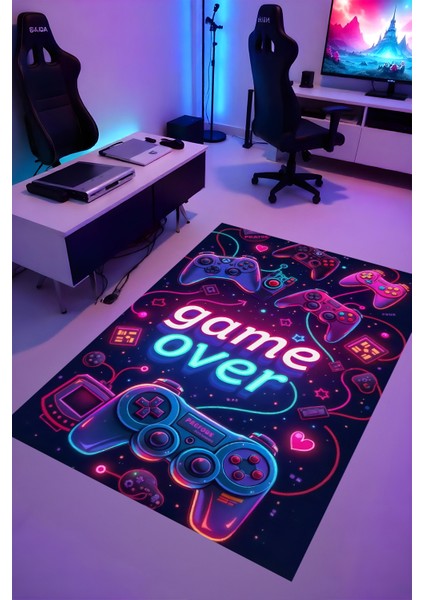 Gaming Halı Dijital Baskı Oyun Odası Halısı Kaymaz Taban Yıkanabilir Gamer Modern Tasarım modelleri