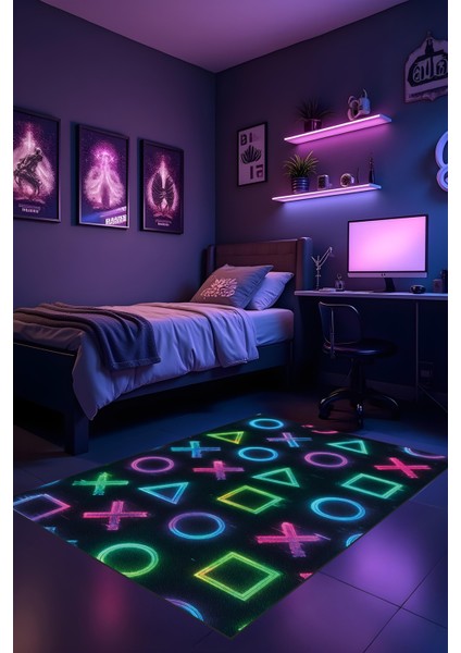 Dijital Baskı Oyun Odası Gamer Halısı Makinede Yıkanabilir Anti Bakteriyel Leke Tutmaz Kaymaz Taban fiyatları