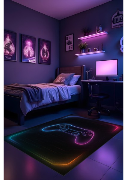 Dijital Baskı Oyun Odası Gamer Halısı Makinede Yıkanabilir Anti Bakteriyel Leke Tutmaz Kaymaz Taban fiyatları