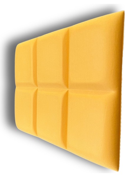 Akustik 3D Dolgulu Parlak Yüzeyli Sarı Panel 50X33CM Kalınlık 30MM