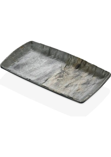 41016.RM - Polaris Royal Marble 6'lı Dikdörtgen Tabak Seti 15,4x8,9 Cm, Thermoset Melamin