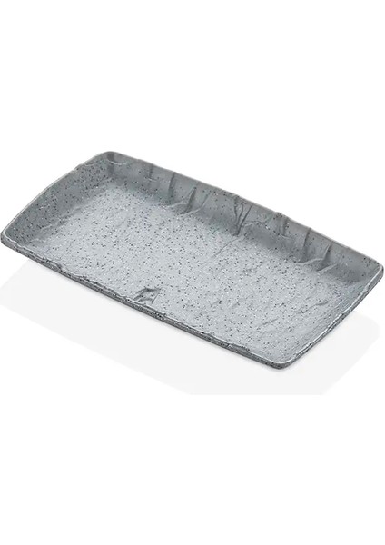 41016.GG - Polaris 6'lı Gri Granit Efektli Dikdörtgen Tabak Seti 15,4x8,9 Cm, Thermoset Melamin