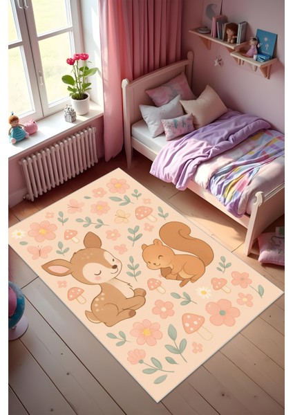 Dijital Baskı Çocuk Odası Halısı Makinede Yıkanabilir Anti Bakteriyel Leke Tutmaz Kaymaz Taban. fiyatları