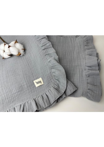 Bürümcük 2 Katlı Müslin Fırfırlı Örtü Bebek Battaniyesi %100 Organik Pamuk 110X110 cm modelleri