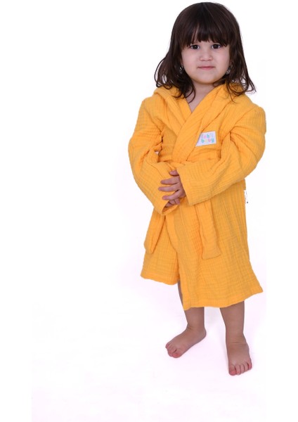 4 Katlı Müslin Çocuk Bornozu