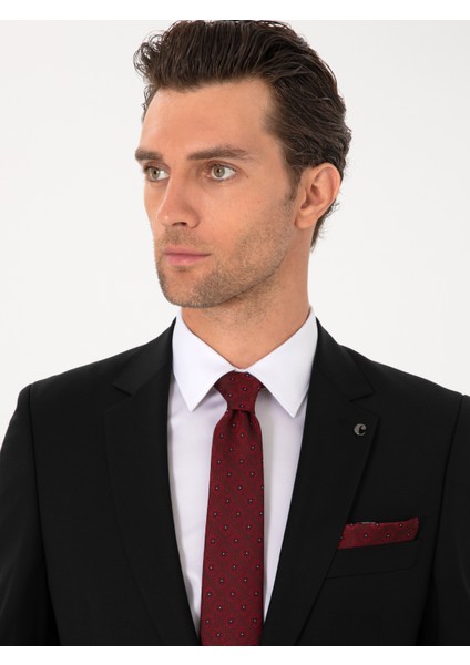 Erkek Siyah Slim Fit %100 Yün Mono Yaka Takım Elbise 50310092-VR046 fiyatları