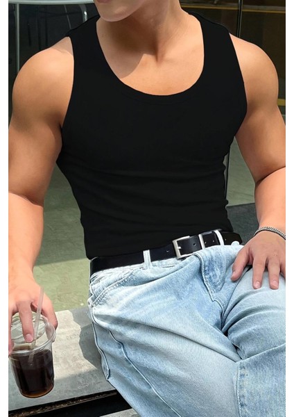 Wove Paket Slim Fit Esnek Likralı Fitilli Nefes Alabilen Kolsuz Sporcu Atlet