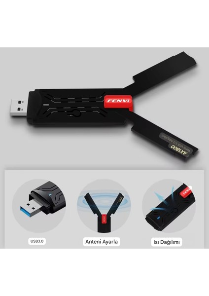Wifi-6 Yüksek Hızlı 1800Mbps E-Sport Gaming Usb 3.0 Yüksek Çekim Gücü CE Lisanslı Sertifikalı Orjinal Çift Bant 5Ghz/2.4Ghz