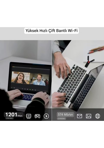 Wifi-6 Yüksek Hızlı 1800Mbps E-Sport Gaming Usb 3.0 Yüksek Çekim Gücü CE Lisanslı Sertifikalı Orjinal Çift Bant 5Ghz/2.4Ghz