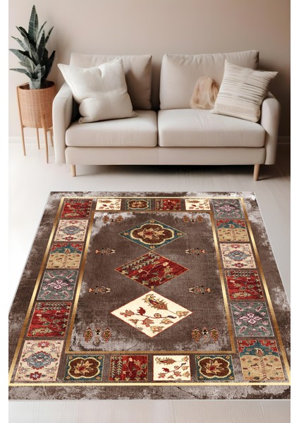 Dijital Baskı Klasik Desenli Kilim Görünümlü Dekoratif Makinada Yıkanabilir Salon ve Yolluk Halısı fiyatları