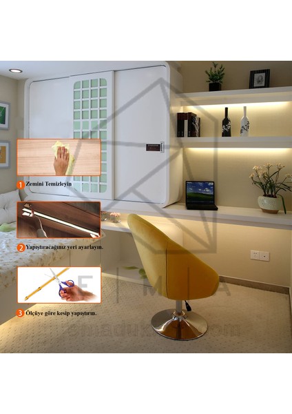 12V Cob Şerit LED 5 Metre Naturel Beyaz Işık | 320 Ledli | Adaptörlü Kullanıma Hazır | 12W/M IP20