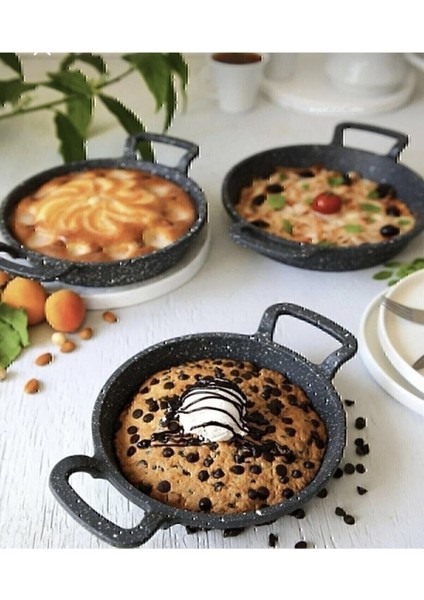 3’lü Döküm Sahan Tava Seti, Siyah Granit, 22CM, 20CM, 18CM fiyatları