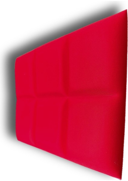 Akustik 3D Dolgulu Parlak Yüzeyli Kırmızı Panel 50X33CM Kalınlık 30MM