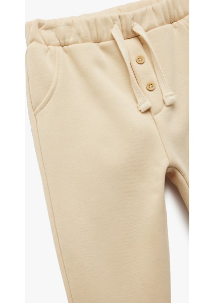 Şardonlu Beli Lastikli Düğmeli Basic Jogger Eşofman Altı modelleri