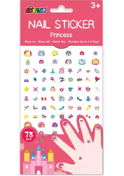 Simli Tırnak Çıkartmaları - Princess