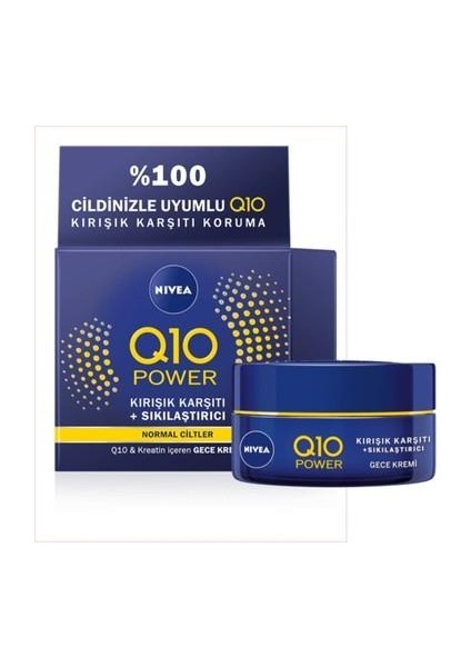 Nivea Q10 Power 50 ml Kırışık Karşıtı Gece Kremi - Diş Beyazlatıcı Köpük Hediye