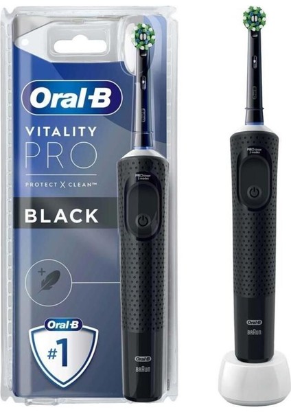 Vitality Pro Siyah Şarjlı Elektrikli Diş Fırçası Etkili Temizlik ve Diş Minesi Koruma