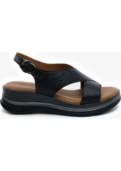 Kadın Siyah Hakiki Deri Sandalet 5Y2CS59264