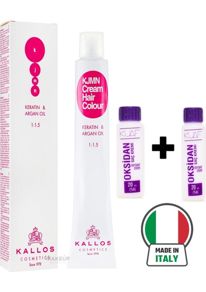 Kallos Saç Boyası 100ML Italy 2 Adet Oksidan Hediye