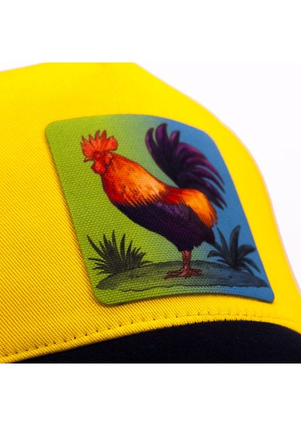 Horoz Figürlü Hayvan Desenli Sarı Beyzbol Şapka Unisex modelleri