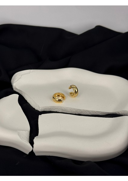 Gold Altın Taşsız Earcuff Çelik Küpe Delik Gerektirmez
