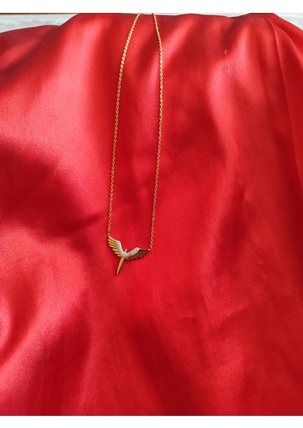 Melek Kanadı Gold Paslanmaz Paslanmaz Çelik Kolye modelleri