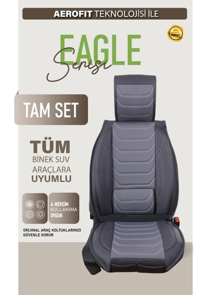 Tofaş Kartal Slx Ie Uyumlu Oto Koltuk Kılıfı Deri, Kumaş Elegance Füme