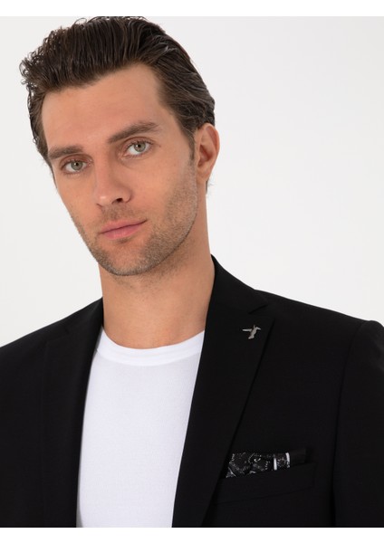 Erkek Siyah Slim Fit Yün Karışımlı Ceket 50314630-VR046 fiyatları