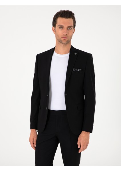 Erkek Siyah Slim Fit Yün Karışımlı Ceket 50314630-VR046 modelleri