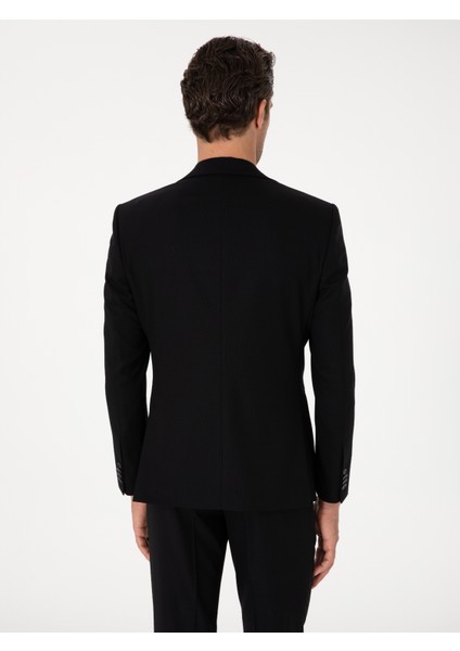 Erkek Siyah Slim Fit Yün Karışımlı Ceket 50314630-VR046 indirimleri