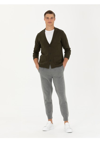 Erkek Açık Gri Jogging Fit Triko Pantolon 50279422-VR001