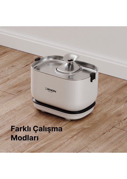 Akıllı 4lt Çelik Hazneli Mama Kabı Akıllı Otomatik Şarj Edilebilir Bataryalı Su Pınarı ve Yedek Filtre 3'lü Pet Seti