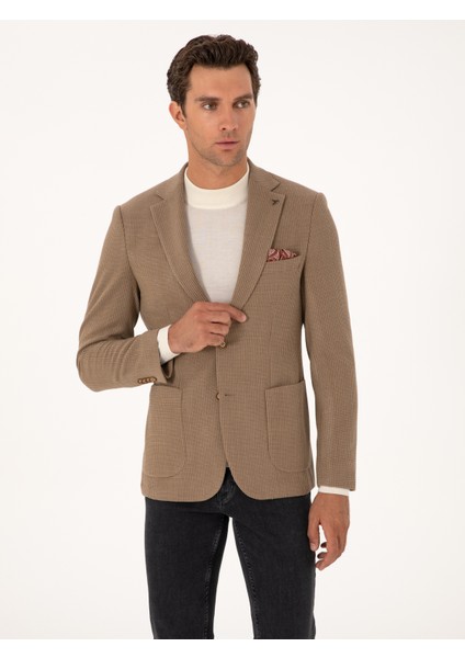 Erkek Bej Slim Fit Yün Karışımlı Dokulu Ceket 50310768-VR011 modelleri