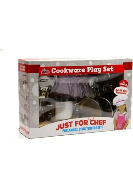 Vardem Paslanmaz Çelik 11 Parça Oyuncak Tencere Tava Seti Evcilik Mutfak 3+ Yaş Kız Çocuk