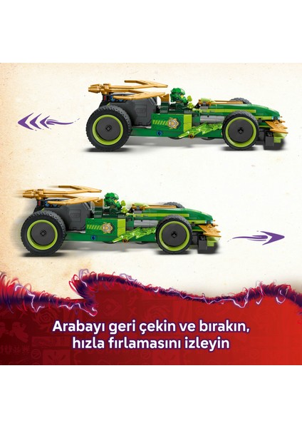 ® NINJAGO® Lloyd'un Çek-Bırak Yarış Arabası 71828 - 7 Yaş & Üzeri Çocuklar için Yaratıcı Oyuncak Yapım Seti (181 Parça)