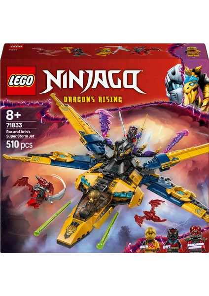 ® NINJAGO® Ras ve Arin'in Süper Fırtına Jeti 71833 - 8 Yaş & Üzeri Çocuklar için Yaratıcı Oyuncak Yapım Seti (510 Parça) modelleri