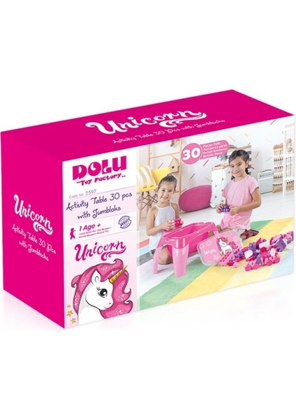 Nessiworld 2598 Unıcorn Aktıvıte Oyun Masası 30PCS Mega Blok
