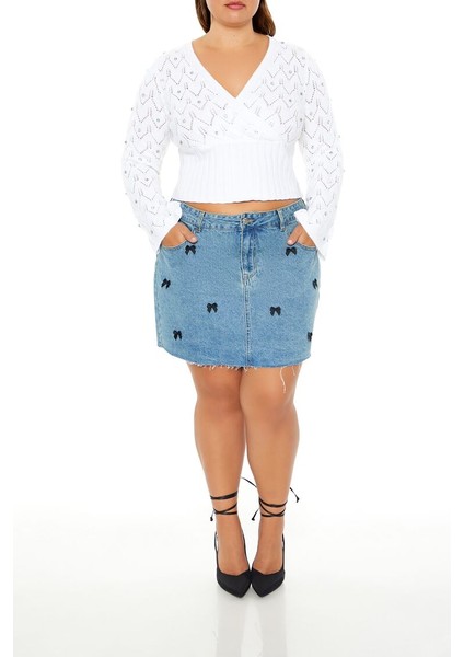 Plus Size Taş Detaylı Kazak fırsatları