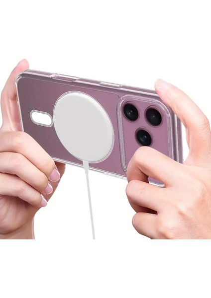 Iphone 17 Pro Uyumlu Şeffaf Magsafe Köşe Darbe Emici Telefon Kılıfı indirimleri